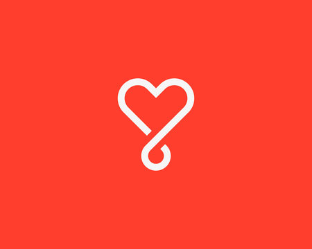 Heart Loop Vector Logotype. Linear Medical Social Logo Symbol Design.