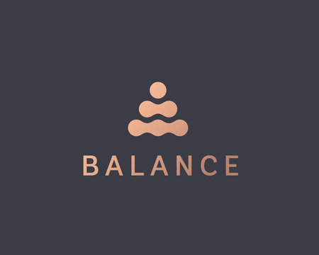Abstract balance vector logo design template. Spa harmony minimal logotype.