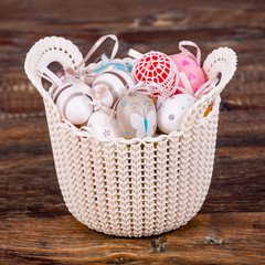 easter eggs in basket