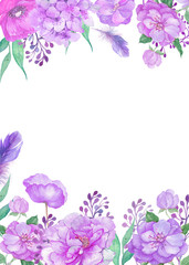 card ,background for text,watercolor flowers,graphics
