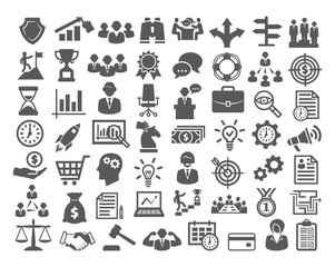 Business icons set.Management, finance, marketing.