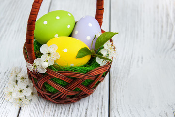 Easter eggs and cherry  blossom