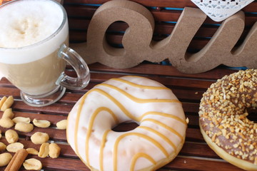  donuts and coffee, enjoy the little things, lovely, sweet, donut with jelly, donut with chocolate,...