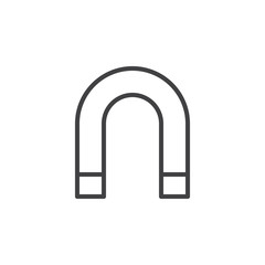 Magnet line icon, outline vector sign, linear style pictogram isolated on white. Symbol, logo illustration. Editable stroke. Pixel perfect
