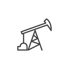 Oil pump line icon, outline vector sign, linear style pictogram isolated on white. Symbol, logo illustration. Editable stroke. Pixel perfect