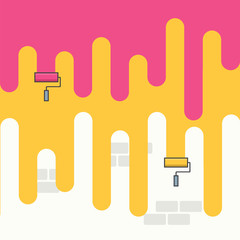 Painting a wall with roller and two different color