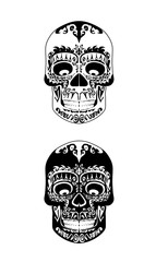 Vintage black and white scull (variation)