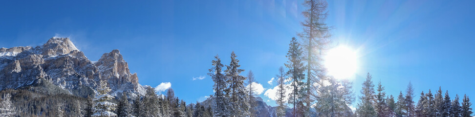 Corvara, Alta Badia winter panorama view - 141216210