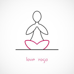 Love Yoga Vector