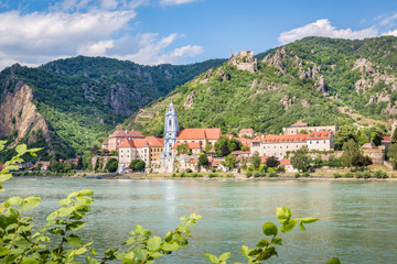 Fototapeta na wymiar Duernstein with Danube River, Wachau, Austria