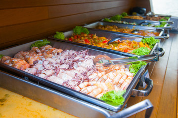 Food buffet catering in restaurant