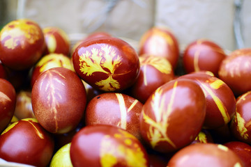 happy Easter, painted Easter eggs