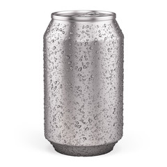 Blank Aluminium Can for beer, soft drinks, alcohol, soda, cola, juice, water isolated on white. 3d rendering template