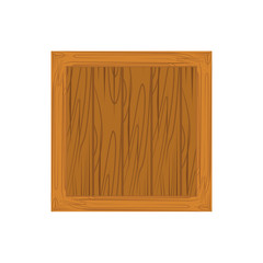 Wooden box flat icon isolated on white background