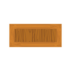 Wooden box flat icon isolated on white background