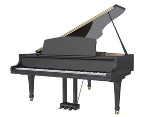 3D illustration Grand piano on a white background