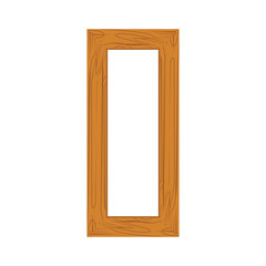 Wooden frame for photo isolated on white background