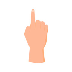 Cartoon hand icon isolated on white background