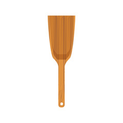 Wooden kitchen spatula isolated on white background