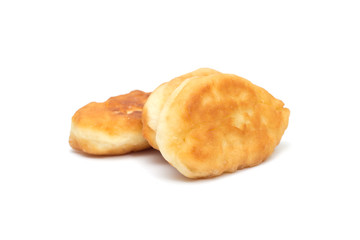 Fresh baked russian pastry pirozhki isolated on white