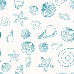 Seamless pattern from the contours of various shells