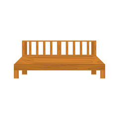 Wooden bench isolated illustration on white background