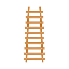 Wooden ladder on white isolated on white background