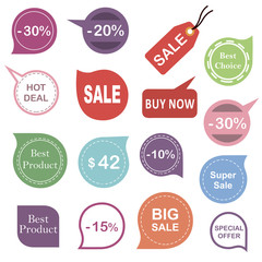 Collection of premium promo sealsstickers Isolated vector illustration