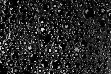 Black water bubble with stars for background.