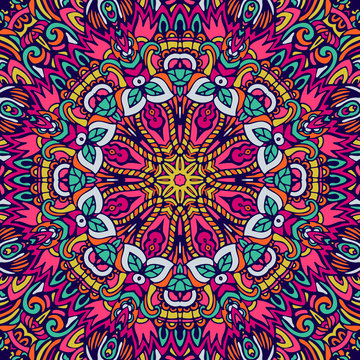 floral colorful mandala vector ethnic pattern