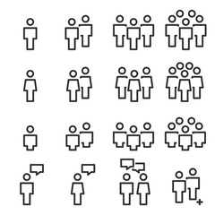 People Icons Line work group Team Vector