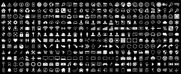 White web icons set