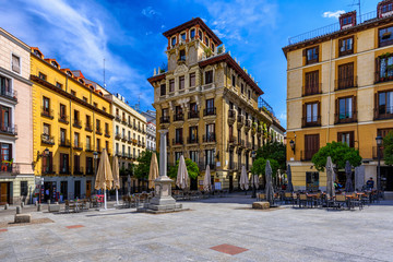 uitzicht op het oude plein in Madrid. Spanje