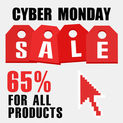 Cyber monday, Big Sale, creative template on flat design