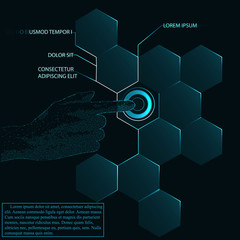 A finger touch to the future, the technology Interface, future user experience.