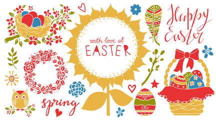 Easter design elements set