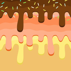 Donut dripping glaze illustration