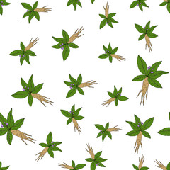 Seamless pattern with mandragora.