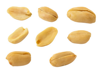 Peanuts isolated on white background and clipping path
