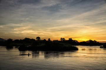 Sunset view at Mekong River in Laos