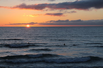 coucher de soleil au Pays basque