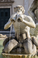 Fototapeta premium Tritone della Fontana del Moro, Piazza Navona, Roma