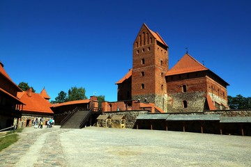 Trakai Island Castle on Galve lake in Lithuania