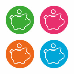 Piggy bank icon set