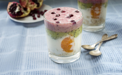 fresh fruit and oatmeal. Breakfast. The charge of energy for the day