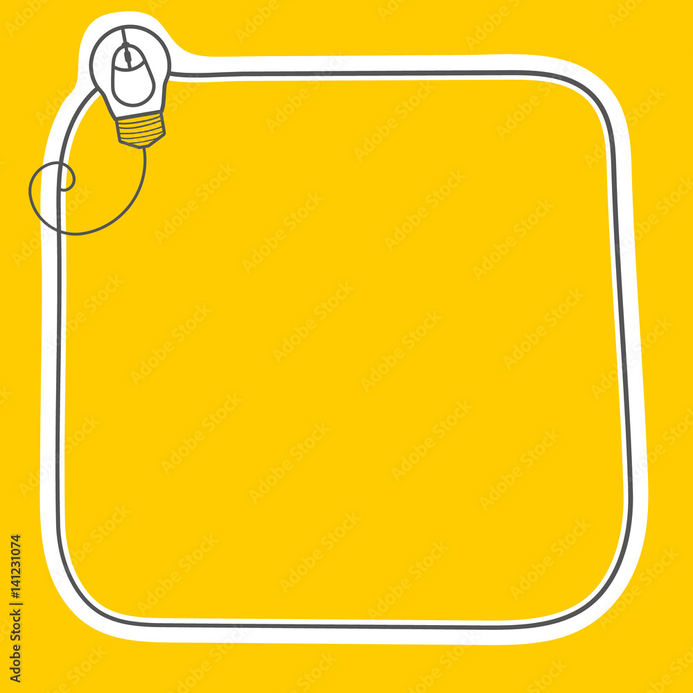 Poster hand written text box for your text and mouse symbol