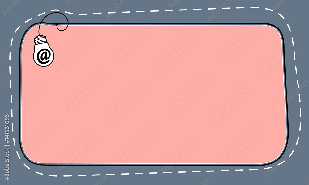 Poster hand written text box for fill your text and email symbol