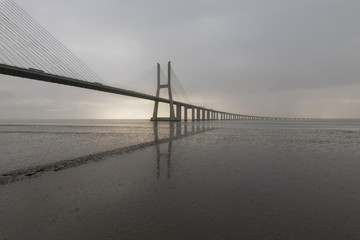 View of Vasco Da Gama bridge, Lisbon, Portugal