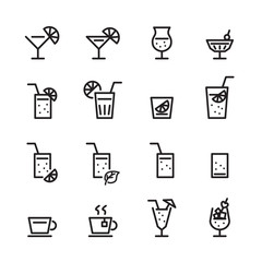 drink line icon set