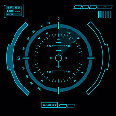 Fototapeta premium Futuristic blue virtual graphic touch user interface